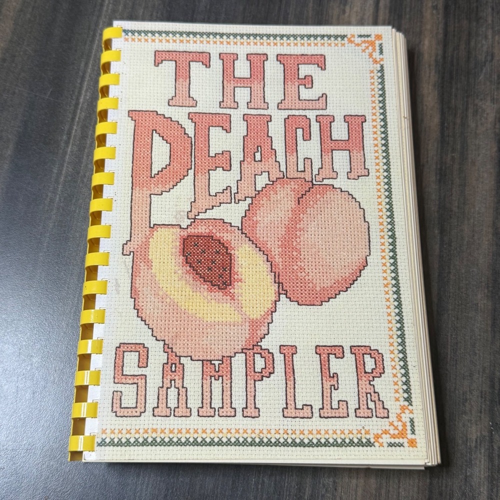 The Peach Sampler Cross Stitch Recipe Book Vintage Peach Recipes 1983‎